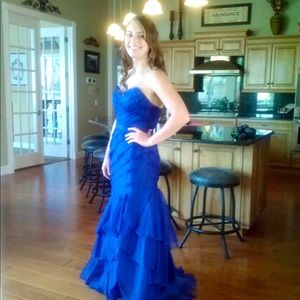 Cobalt Blue Theia Prom Dress